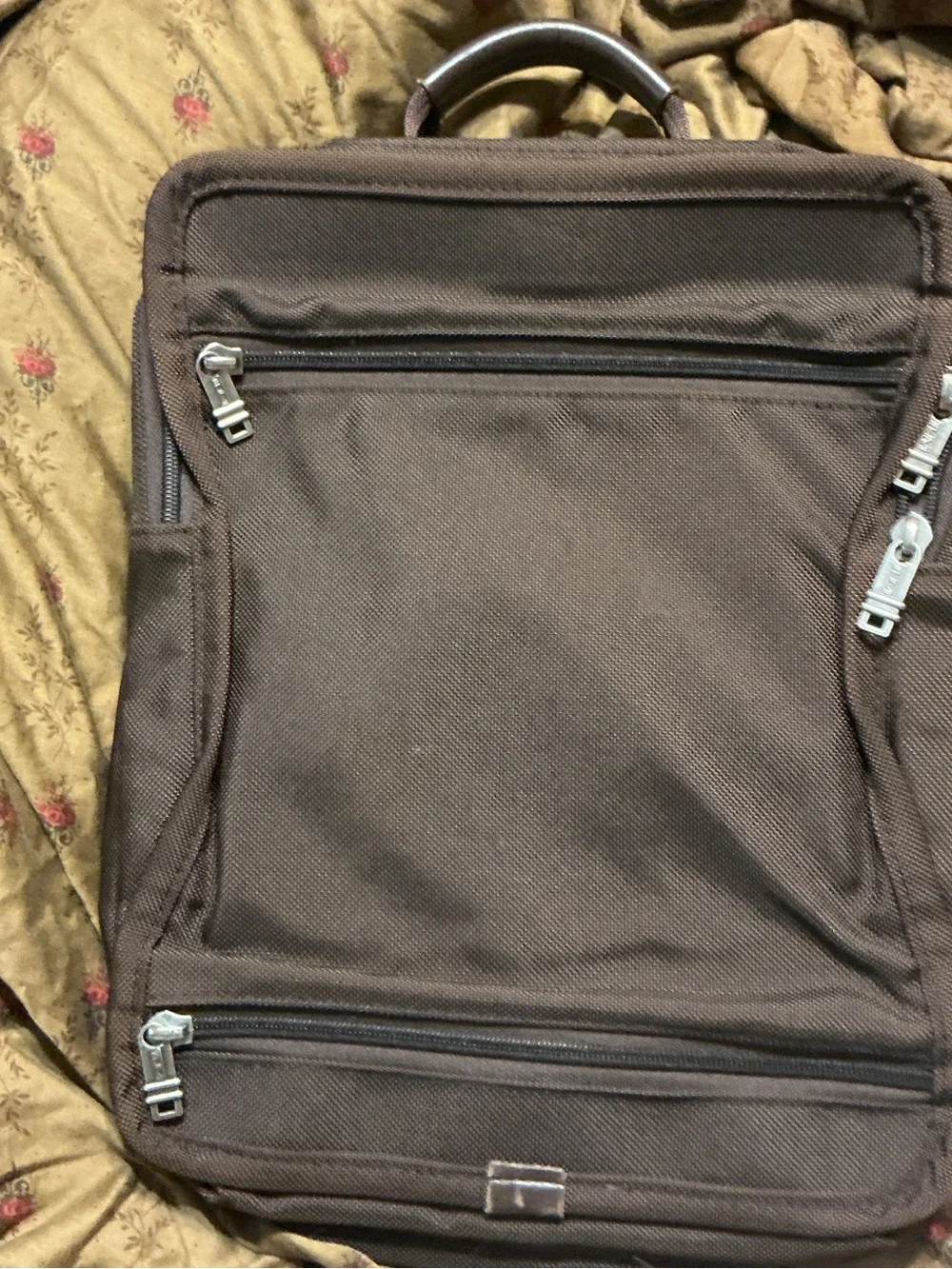Tumi Brown Men's Backpack with Silver Hardware